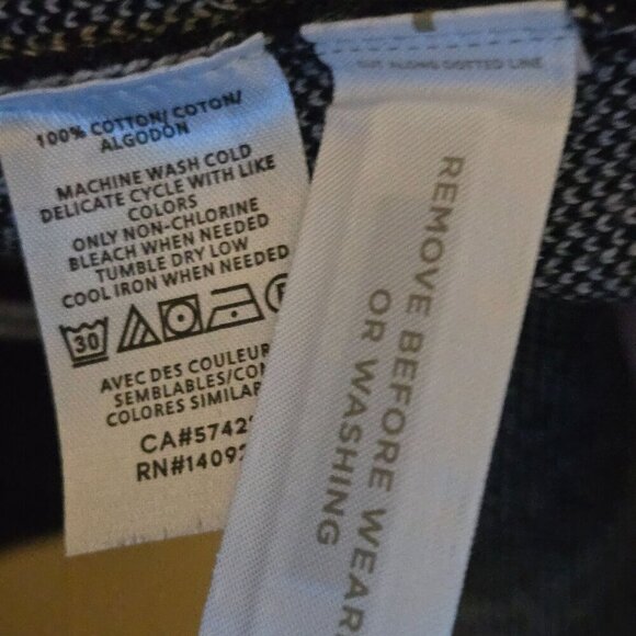 Loft Navy Windowpane Relaxed Sweater Blazer Open Front Pockets Sustainable S - Picture 7 of 7